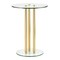 mDesign Metal and Glass Top 16" Round Accent Side/End Drink Table - Clear/Brass